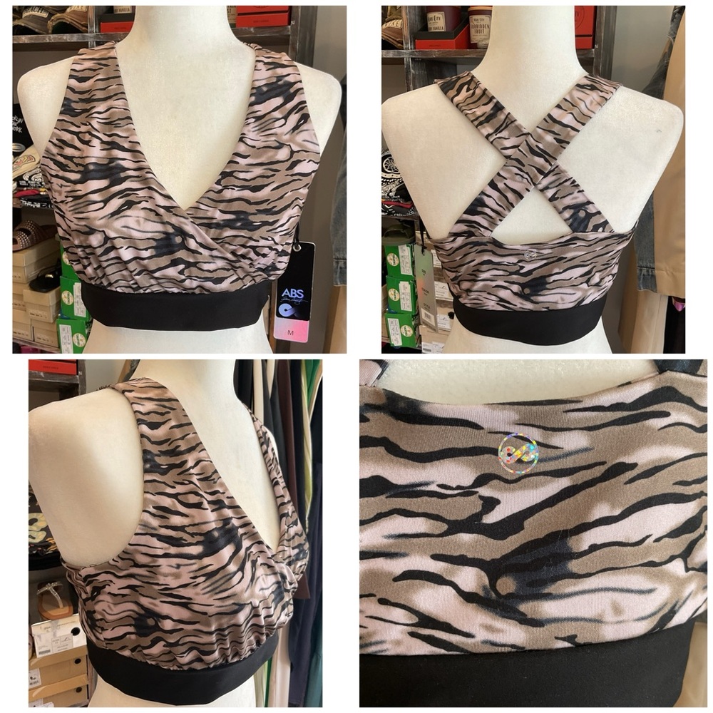Animal Print Cross Back Crop Top